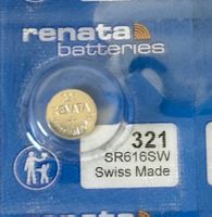 Renata 321 SR616SW Knopfzelle, Swiss Made, Neu!