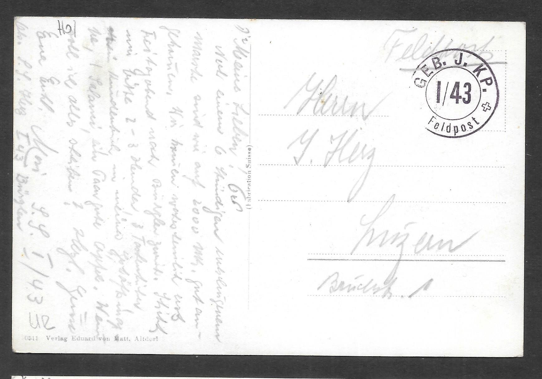 Cartoline postali: Bürglen Dorfansicht Feldpoststempel – Usato da Olten venduto da clotaldi 1