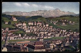 AK St. Gallen, Ortsansicht mit Säntiskette