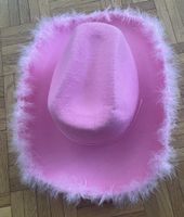 Rosa Cowgirl Hut mit Federn, Karneval Fasnacht Party!