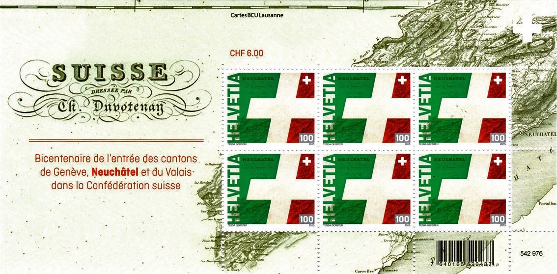 Tutti i francobolli: 3 Bogen Bicentenaire - Genève, Neuchâtel, Valais** – Nuovo (secondo la descrizione) da Dottikon venduto da haeusibuh5 2
