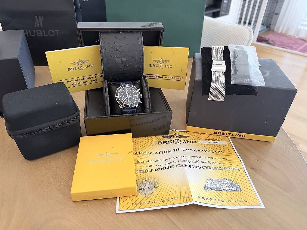 Orologi: Breitling Superocean Héritage Chronograph 46 selten Fullset  – Usato da Zumikon venduto da Marin1986