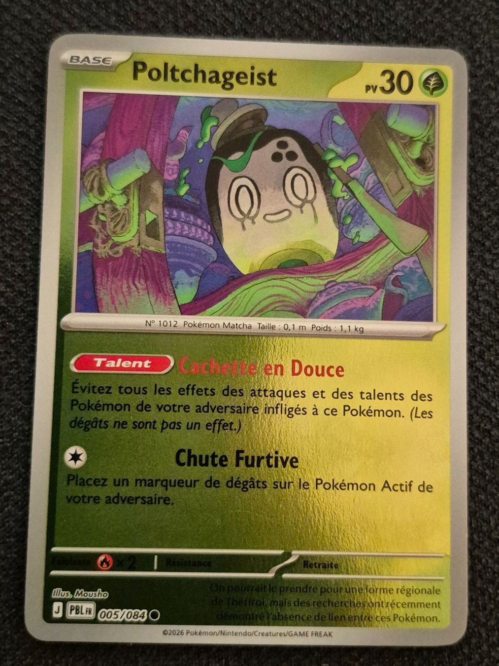 Pokémon Carte collezionabili: POLTCHAGEIST 005/084 REVERSE POKEMON NUIT NOIRE – Usato da Grand-Lancy venduto da luc111