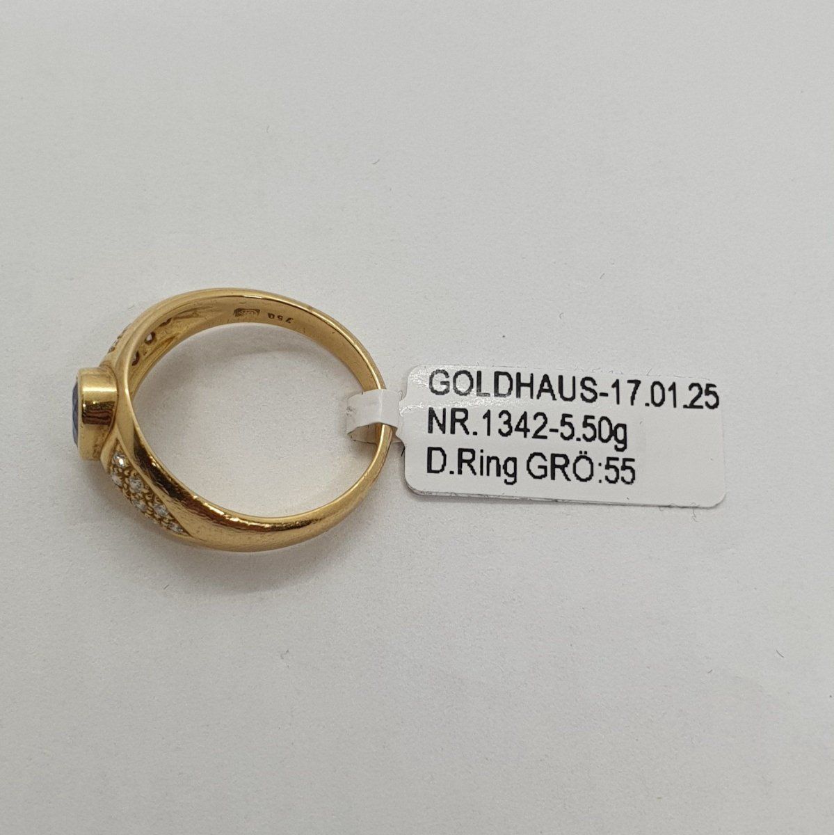Anelli: Echt 18K Gold - Diamant, Saphir Ring – Usato da Luzern venduto da Luzern-Goldhaus 3