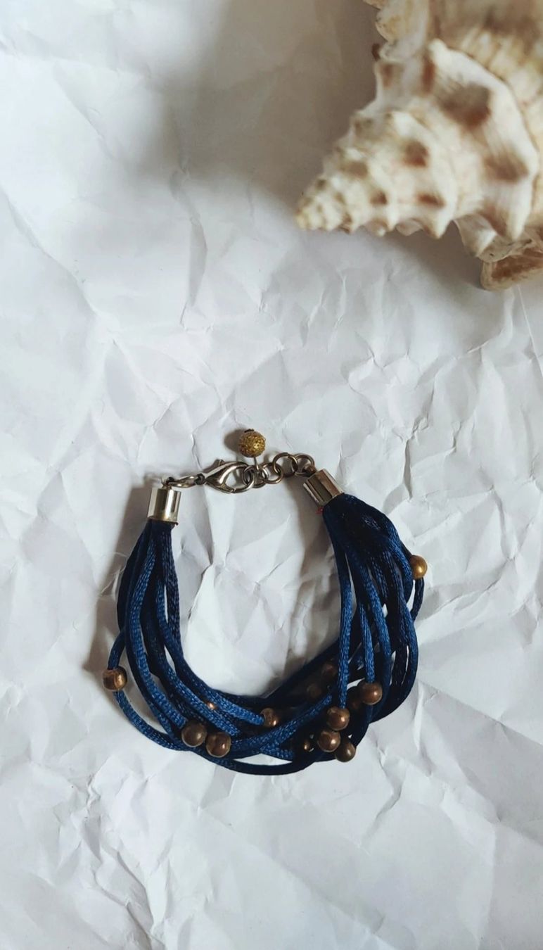 Bracciali & Braccialetti: Handgefertigtes Armband in Dunkelblau – Usato da Zürich venduto da tsu_76bc 3