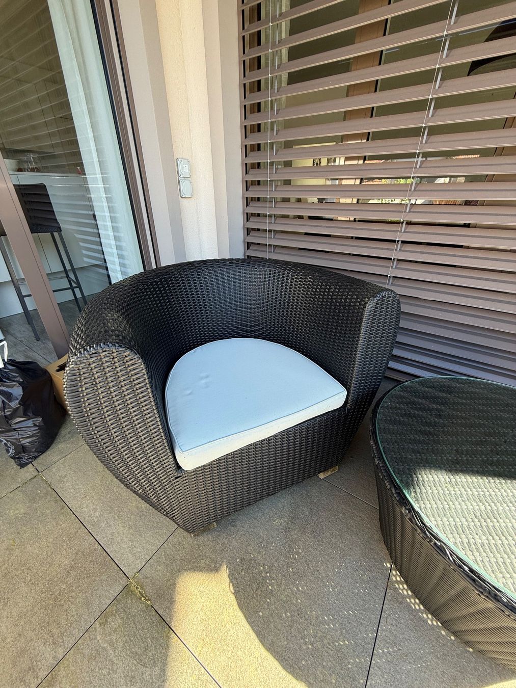 Poltrone: Exotan Rattan-Set Balkon schwarz – Usato da Sursee venduto da Kaloo01 3