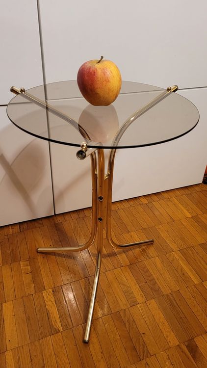 Table vintage en verre fumé par Gastone Rinaldi pour Rima, 1970