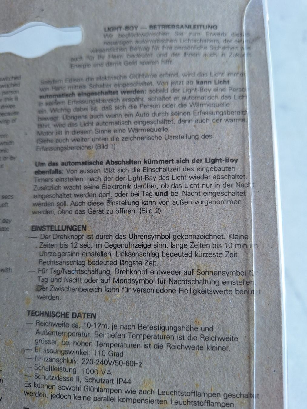 Interruttori: BEWEGUNGSMELDER OUTDOOR - ORIGINALVERPACKT – Nuovo e nell'imballaggio originale da Huttwil venduto da Kunterbuntli 2