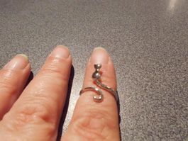 Ring Katze silberfarbig
