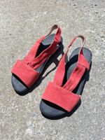 Sandaletten Leder, rot Gr. 38, HELVESKO