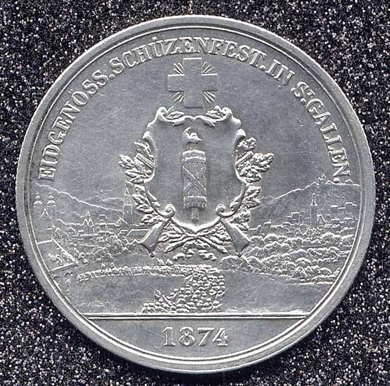 Medaglie: Schützenmedaille CH Silber "1874" – Usato da Zug venduto da BAMBI51