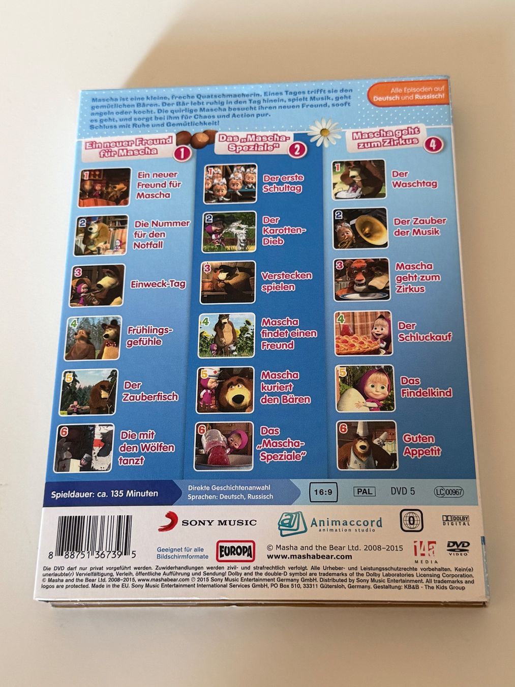Alle DVDs: Mascha und der Bär DVD Box 3 DVDs – Gebraucht aus Altstätten SG von sheamus 1