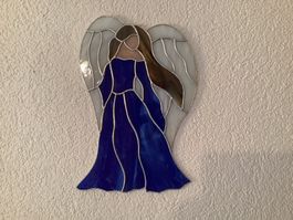 engel, fee, in tiffany glastechnik, 37x 25 cm