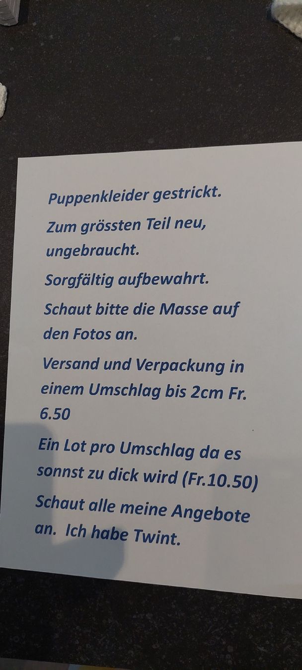 Puppen: neue Puppen/Kinder kleider   – Neu (gemäss Beschreibung) aus Muri AG von nindo1 9