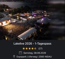 Lakelive 2026 1-Tagespass Samstag 08.08.2026