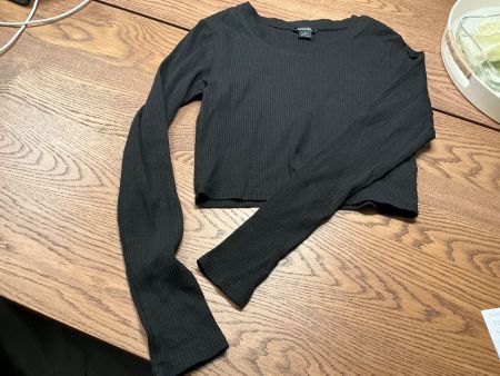 Monkl Langarmshirt schwarz gerippt Grösse M