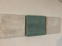 Bild modern mint grau blau weiss Gruppe 30 x 30 Papierkunst