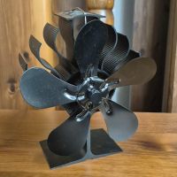 Kaminlüfter 5-Blatt Hitzebetrieben Schwarz