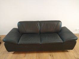 Ledersofa schwarz 2 Sitzplätze