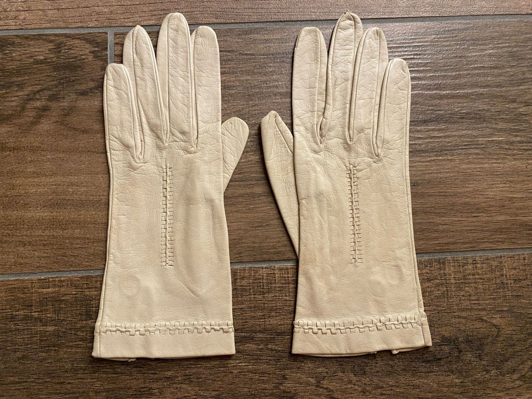 Guanti & manicotti: Lederhandschuhe creme beige Gr. 7 / 7¼ – Usato da Pratteln venduto da a23_j2gs