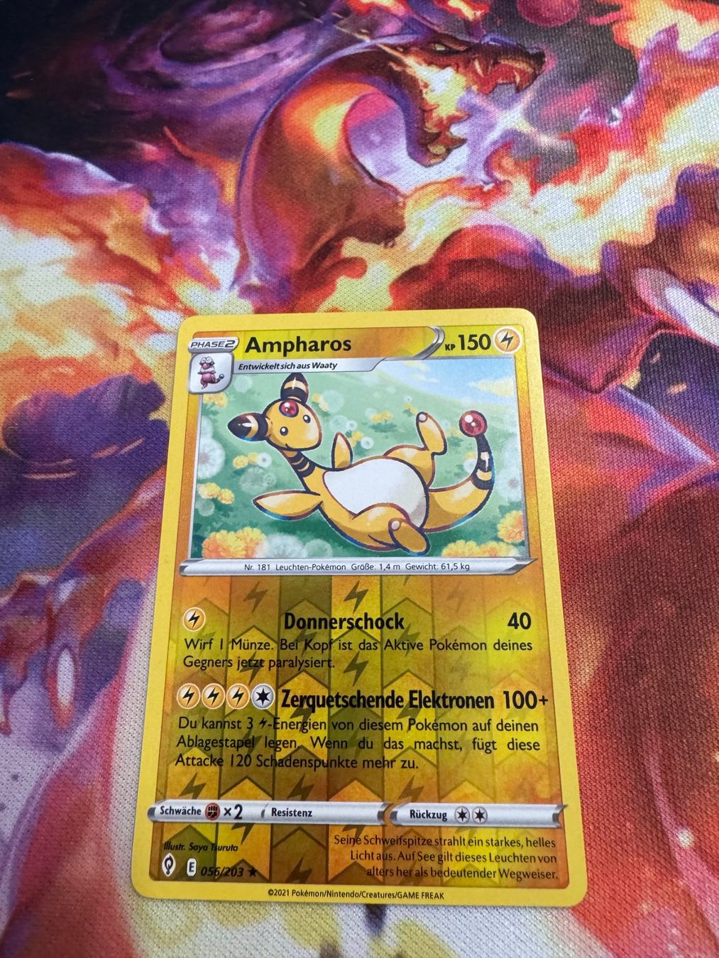 Pokémon Sammelbilder & Trading cards: Ampharos (EVS 056) / Reverse Holo / Drachenwandel – Neu (gemäss Beschreibung) aus Bülach von CherryBlu