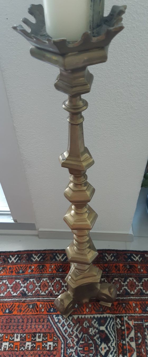 Kerzenständer: Kerzenständer Kirche  - Messing massiv und schwer (80cm) – Gebraucht aus Stetten AG von Brissago25 1