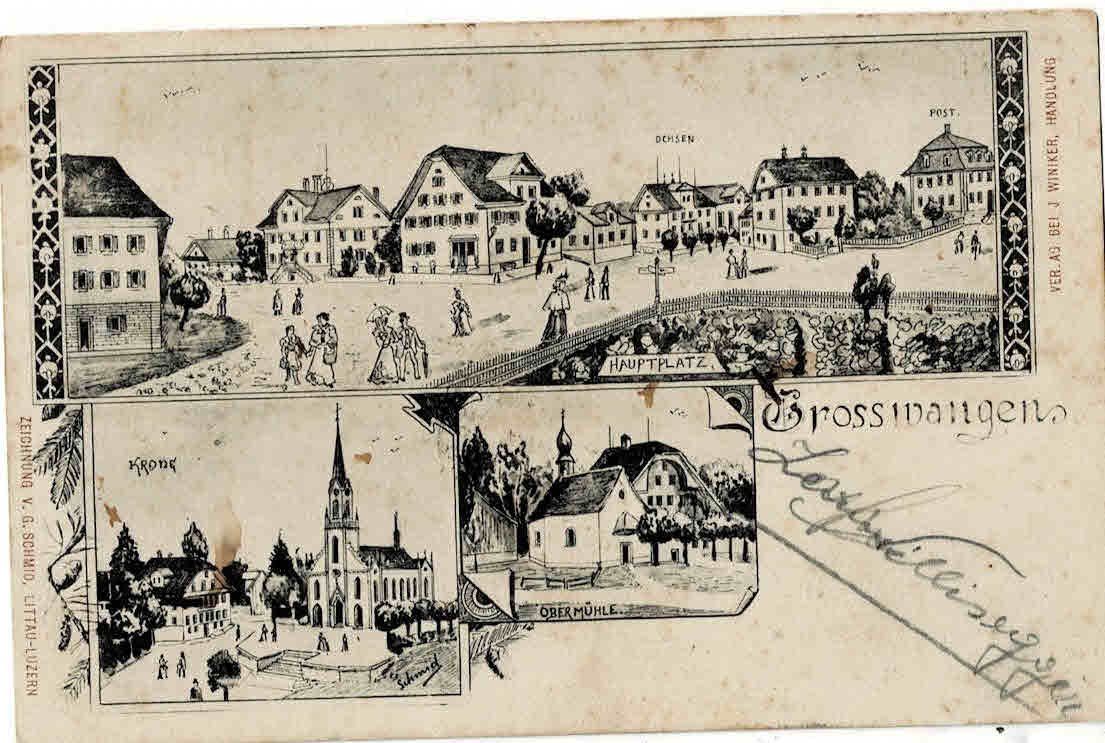 Cartoline postali: Grosswangen 1901 – Usato da Sulz AG venduto da Oberdanne8