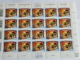 Timbres spéciaux Noêl Helvetia 85 centimes bloc 20 pièces...