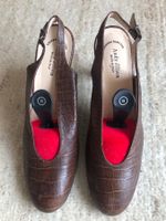 LEDERPUMPS ANDY JLLIEN, GR. 40.5  ITALY, KROKO, DUNKELBRAUN