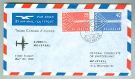 1958 Schweiz Flugpost RF