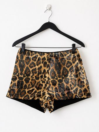 Pailletten Shorts Leo Muster Grösse M neuwertig