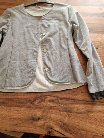 Damenjacke Gr. XLmit Spitze CloeBrand grau/schwarz elegant