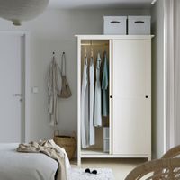IKEA HEMNES Kleiderschrank, weiss, Schiebetüren