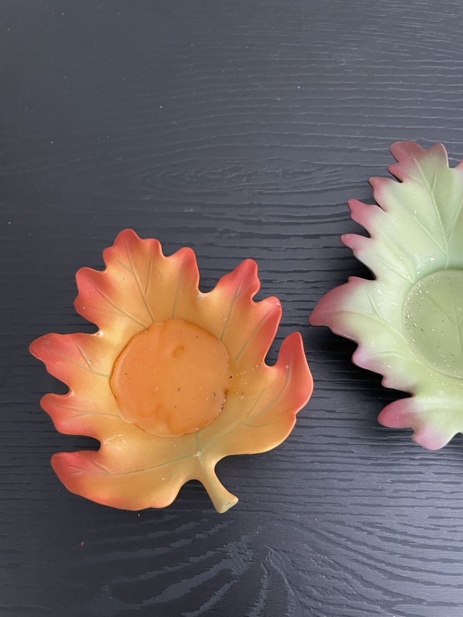 Portacandele: 3 bougeoires en forme de feuille – Usato da Oron-la-Ville venduto da W.XIX 1