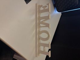 Home Deko Schriftzug Holz weiss neuwertig