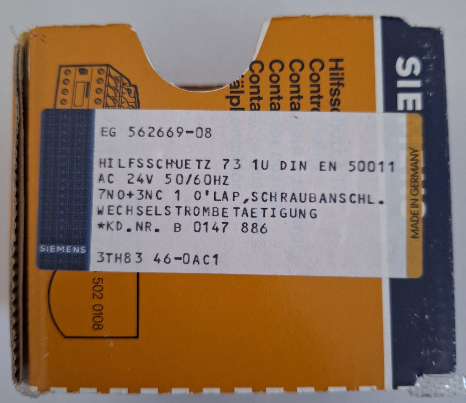Siemens Schalter: Hilfsschütz Siemens 3TH83 46-0AC1 – Neu und originalverpackt aus Sevelen von rwi_k7mr 2