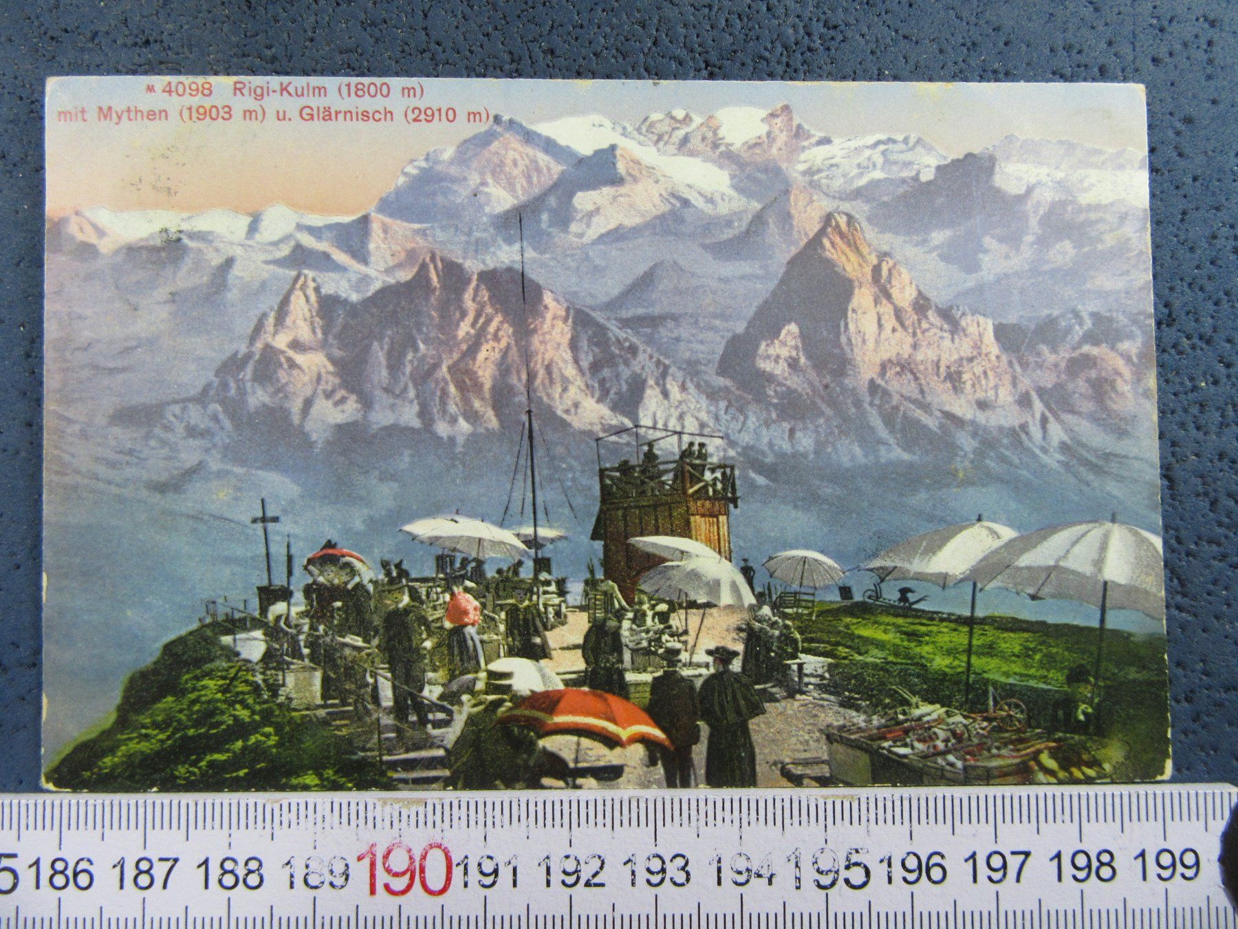 Ansichtskarten: RIGI-KULM 1919 AK ONW BELEBT – Gebraucht aus Ettingen von Hausi4711