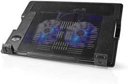 NEDIS Notebook Kühl Ständer, NBCR200BK, 2x Lüfter, USB, LED