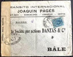1918 Spanien Zensurbrief Barcelona - Basel