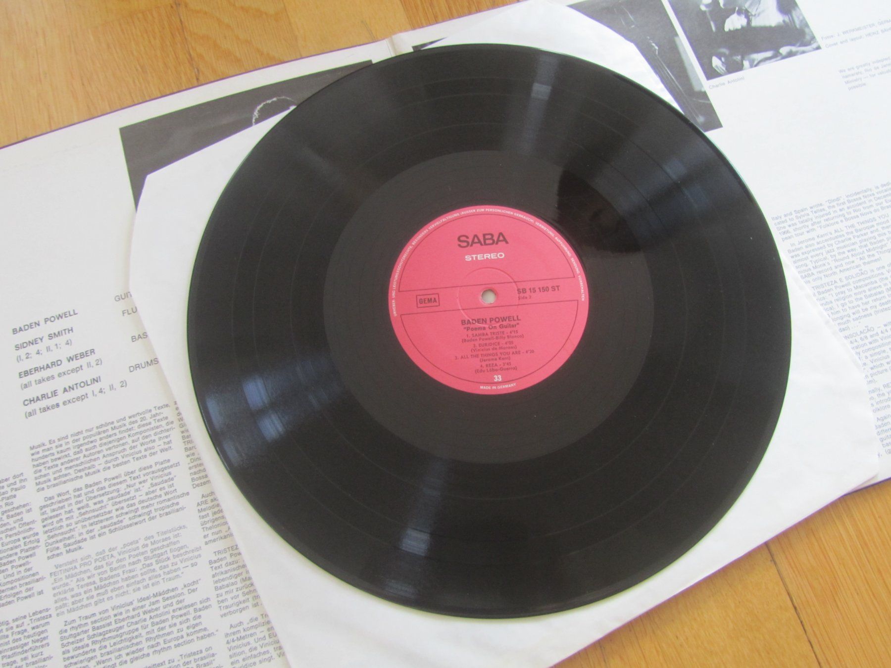 Dischi in vinile: Baden Powell - Poema On Guitar LP, SABA – Usato da Seengen venduto da mikelele 3