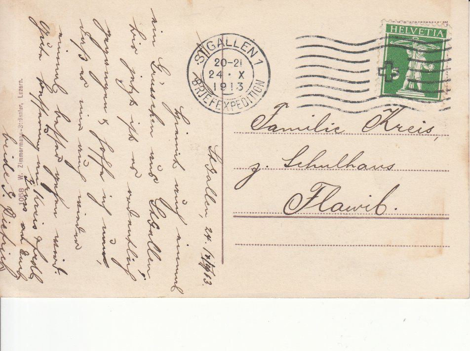Cartoline postali: St. Gallen 1913 – Usato da Bürglen TG venduto da StampGraf 1