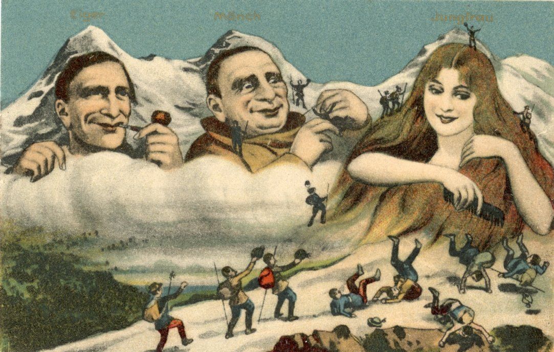 Cartoline postali: Jungfrau   BE  mit Mönch und Eiger  /  BERGGESICHTER – Usato da Brig venduto da Valcards54