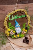 handgefertiger Türkranz Wichtel gelb-grün, Geschenkidee