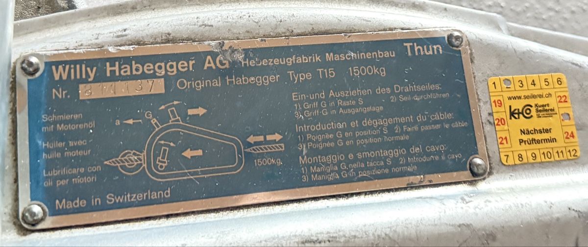 Treuils forestiers & pinces de débardage: Habegger 1.5t Seilzugaperat – D'occasion à Sins par Petsi7 1