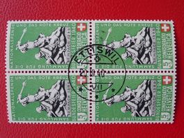 1940, B3 im Vierer-Block mit: Ersttag-O: ETTISWIL Kat: 300.-