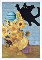 Death NYC Ltd Ed Pop Art Druck " Van Gogh Tiffany Cat