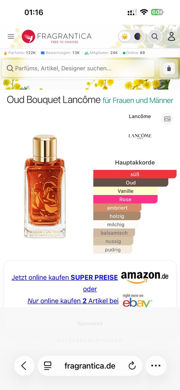 Lancôme Parfum & Eau de Toilette: ** LANCÔME - OUD BOUQUET - 5ml ** – Neu und originalverpackt aus Giebenach von BeautyLover.90s 1