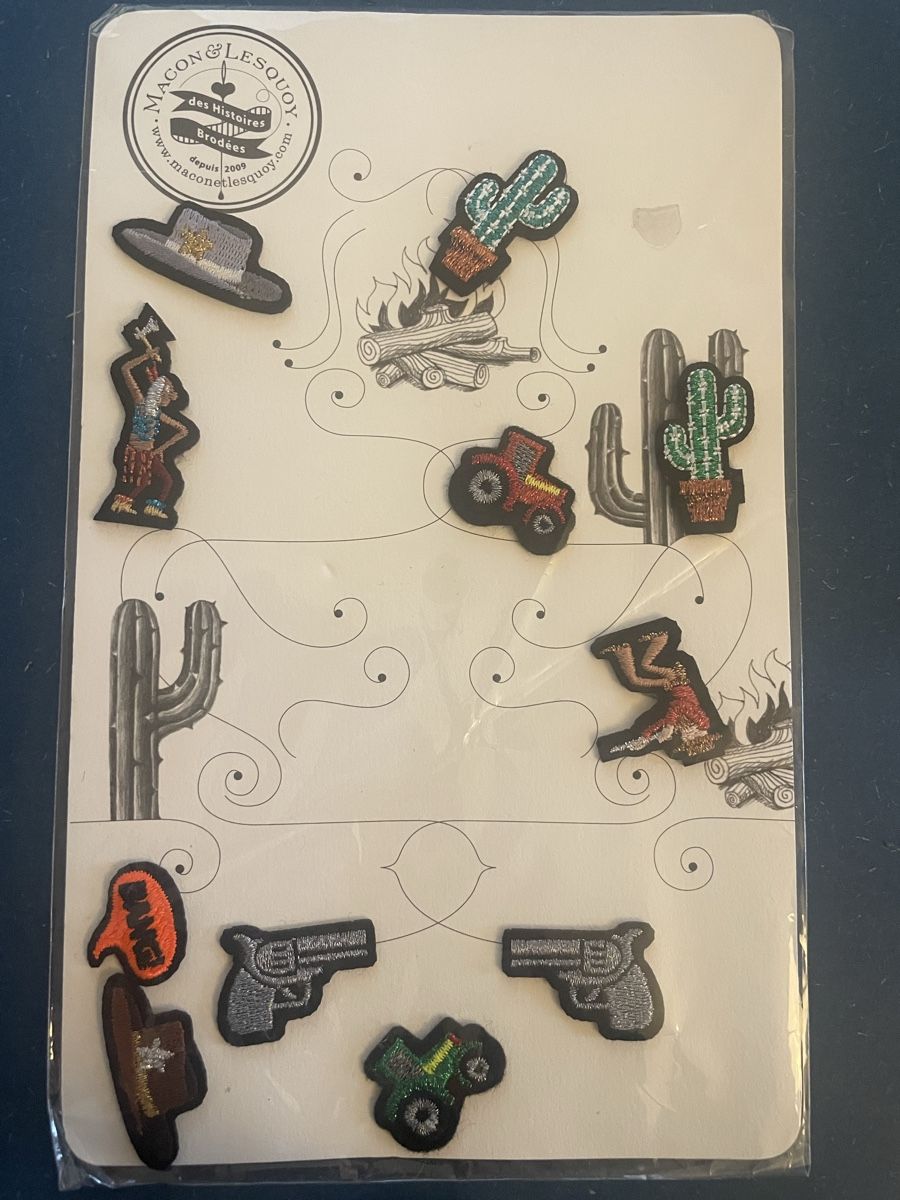 Patches: Toppe termoadesive Macon&Lesquoy tema Far West/Cowboy! – Neu und originalverpackt aus bern von blu00