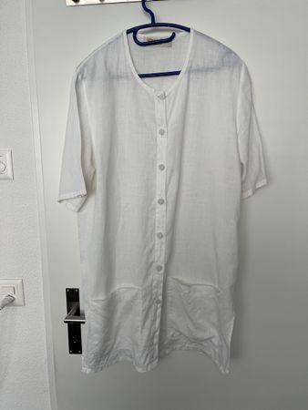 Sommerliche Leinenbluse, Weiss, Gr. M – Zeitlos & Schick!