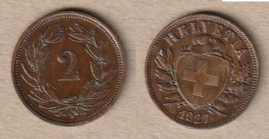 Tutti le monete: 2 Rappen 1927 – Usato da Allschwil venduto da Coinfreak